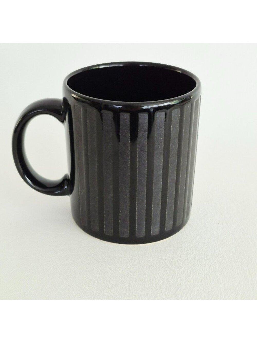 Vintage Waechtersbach Black Striped Coffee Mug, 12fl oz, Earthenware, Spain
